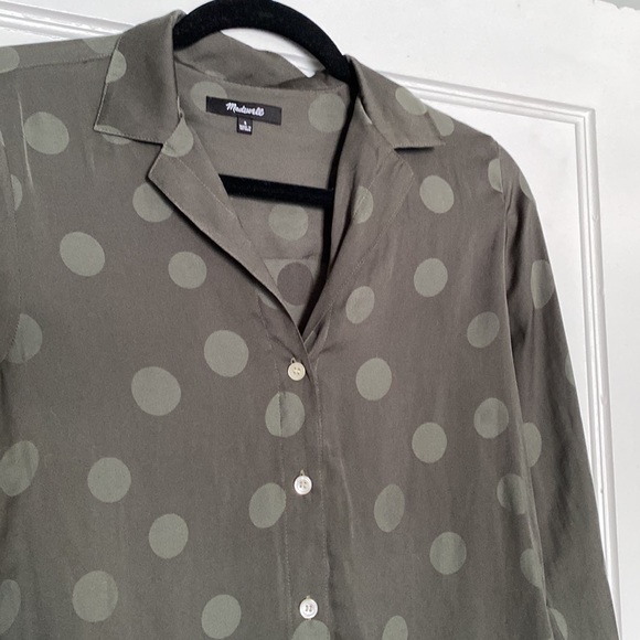 Madewell Olive Dotted Button Down - Picture 6 of 7